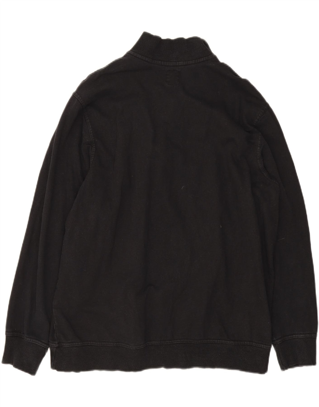 DOCKERS Mens Zip Neck Sweatshirt Jumper XL Black Cotton Vintage Dockers and Second-Hand Dockers from Messina Hembry 