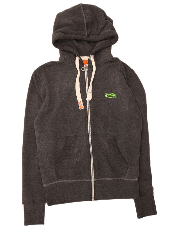 Superdry muški pulover s kapuljačom na patentni zatvarač, mali sivi pamuk