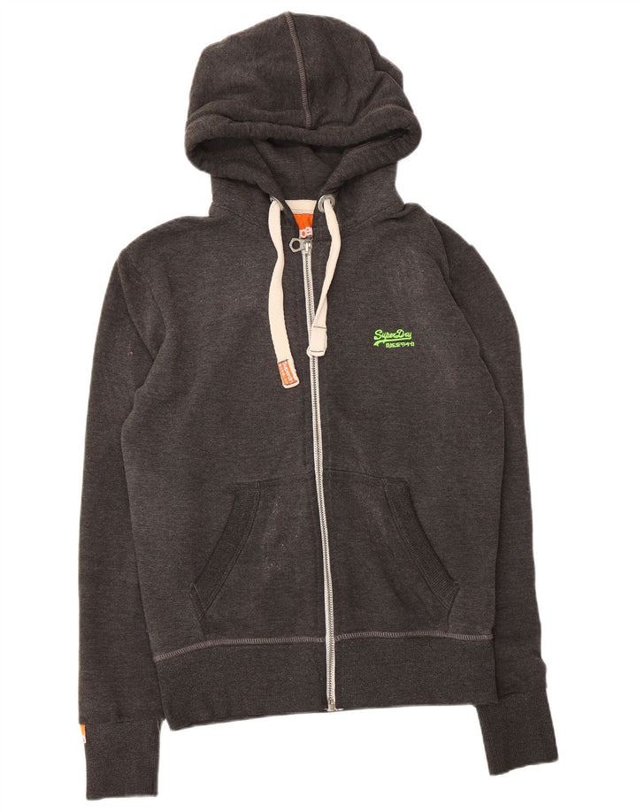 Superdry muški pulover s kapuljačom na patentni zatvarač, mali sivi pamuk