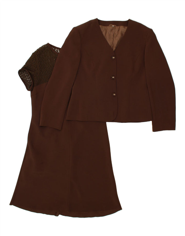 VINTAGE Womens 3 Button 2 Piece Set IT 48 XL Brown Polyester Vintage Vintage and Second-Hand Vintage from Messina Hembry 
