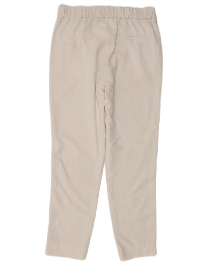 ZARA Womens Slim Chino Trousers Small W26 L25 White