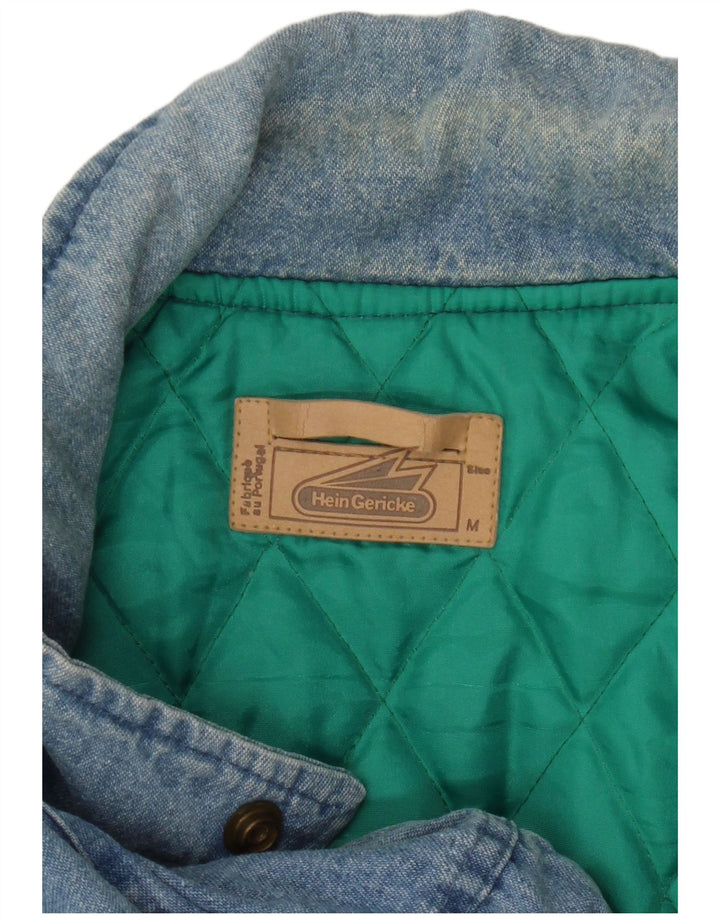 HEIN GERICKE Muška vojna traper jakna širokog kroja UK 38 Srednje plavi pamuk