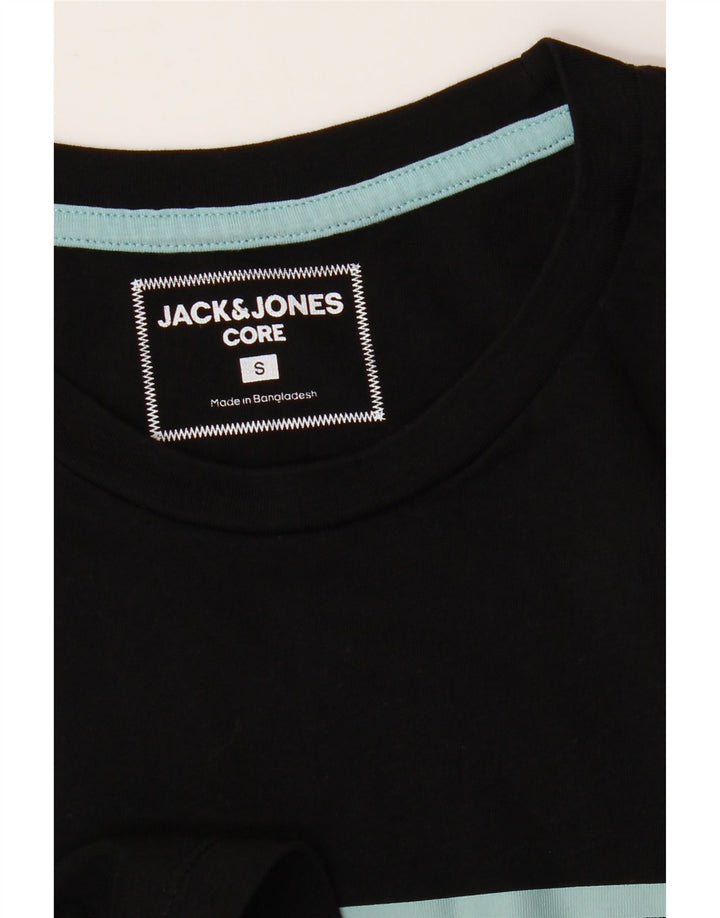 JACK & JONES Mens Graphic T-Shirt Top Small Black