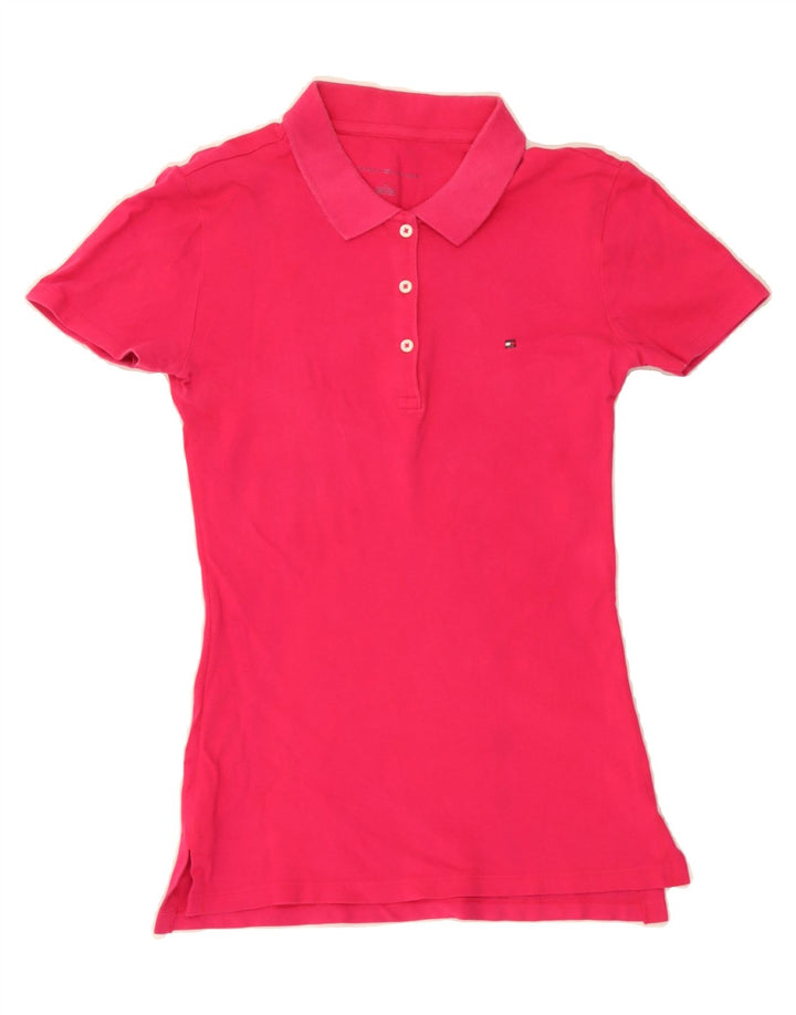 TOMMY HILFIGER Womens Polo Shirt UK 12 Medium Pink Vintage Tommy Hilfiger and Second-Hand Tommy Hilfiger from Messina Hembry 