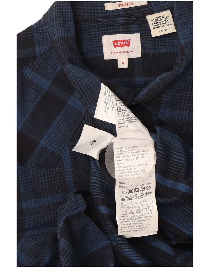 Levi's muška košulja mala tamnoplava karirana pamuk