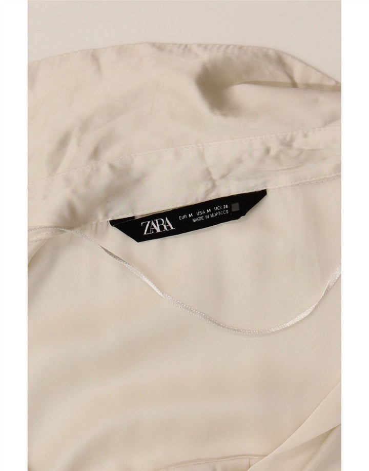 Zara ženska prevelika košulja bluza UK 14 Srednje bijela