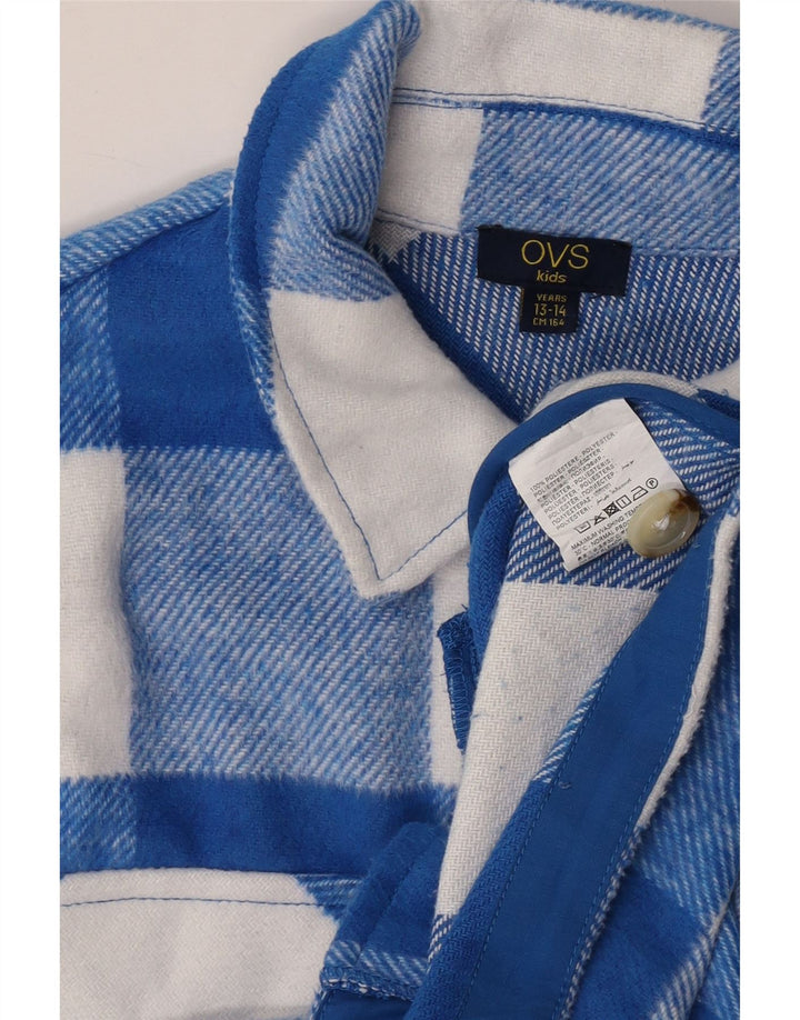 OVS majica od flanela za djevojčice 13-14 godina, plavi karirani poliester