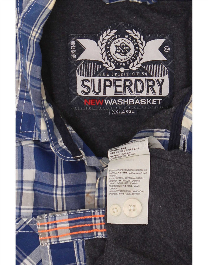 Superdry muška košulja 2XL plavi karirani pamuk