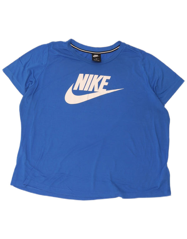 Nike Ženska majica kratkih rukava s grafičkim motivima UK 22 3XL plavi poliester