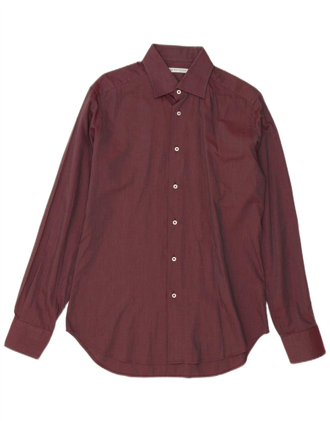 JOHN BARRITT Mens Shirt Size 39 15 1/2 Medium Burgundy Cotton