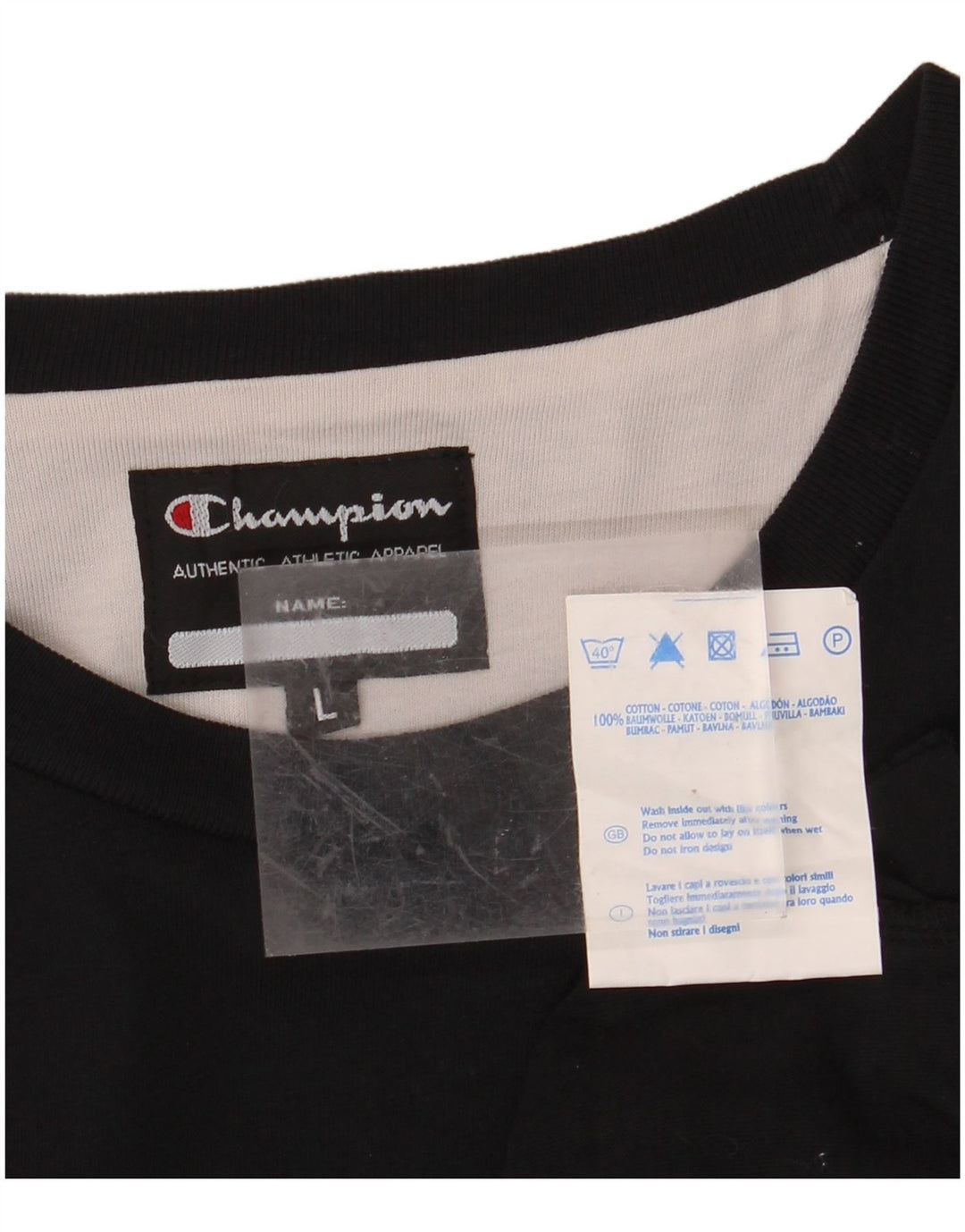 CHAMPION Muška majica dugih rukava s grafikama, veliki crni pamuk