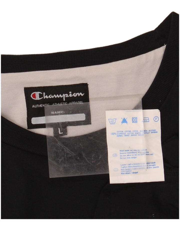 CHAMPION Muška majica dugih rukava s grafikama, veliki crni pamuk