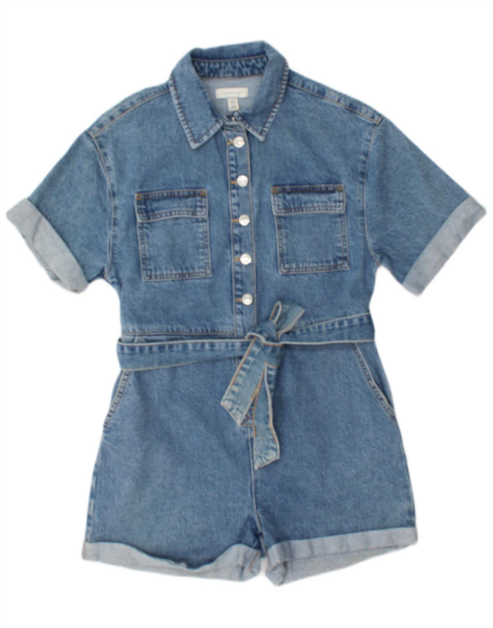 Topshop ženski kombinezon od trapera UK 10 Small Blue Cotton