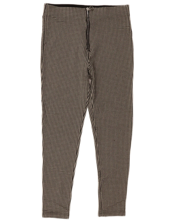 Zara ženske skraćene hlače visokog struka, velike W30 L25, crne houndstooth