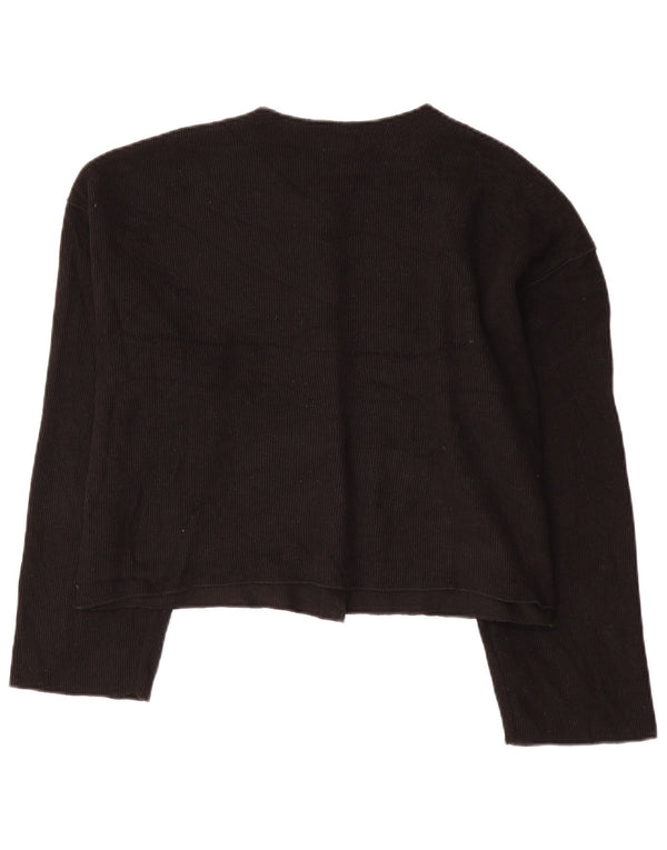 Zara ženski kratki kardigan pulover UK 18 XL crni poliester