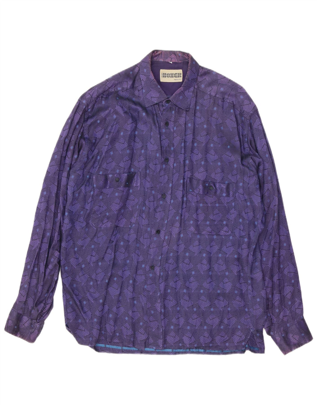 BOKSERICA Muška majica velika ljubičasta geometrijska viskoza