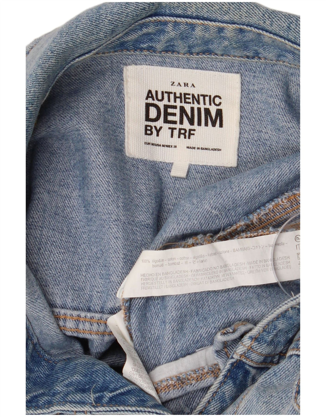 ZARA ženska jakna od kratkog trapera UK 14 Large Blue Cotton