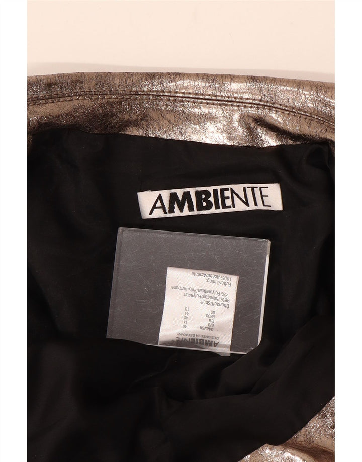 AMBIENTE ženska jakna od umjetne kože UK 14 veliki smeđi poliester