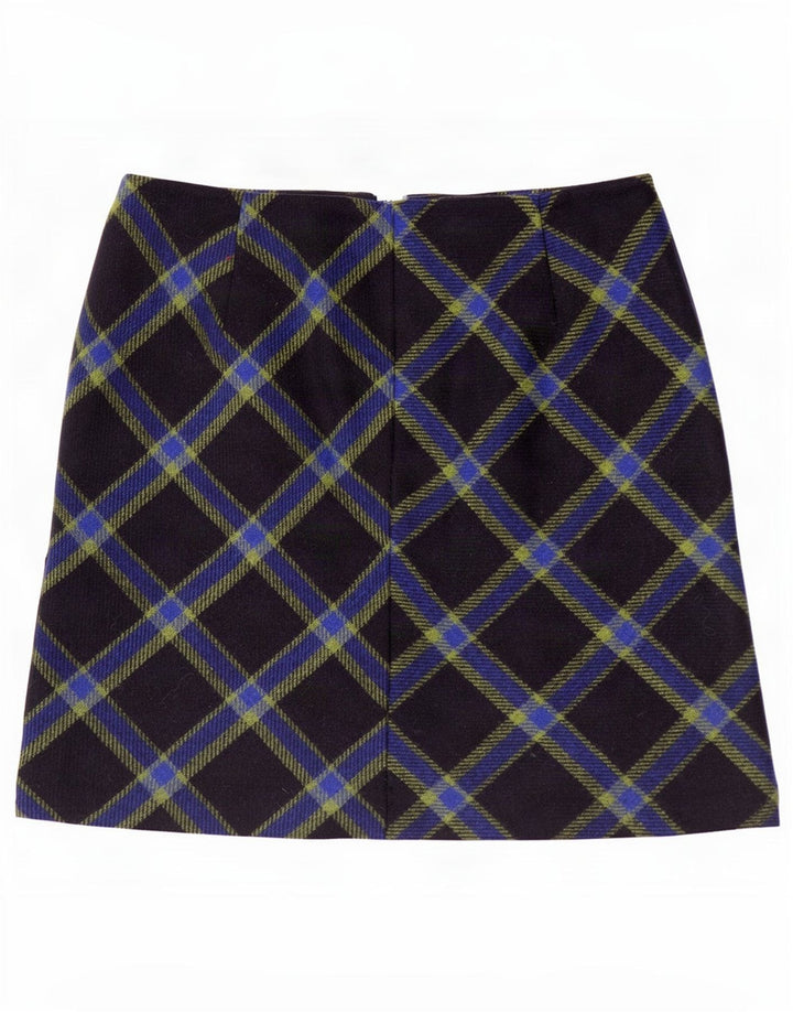 Hobbs ženska mini suknja UK 14 Large W32 tamnoplava karirana vuna