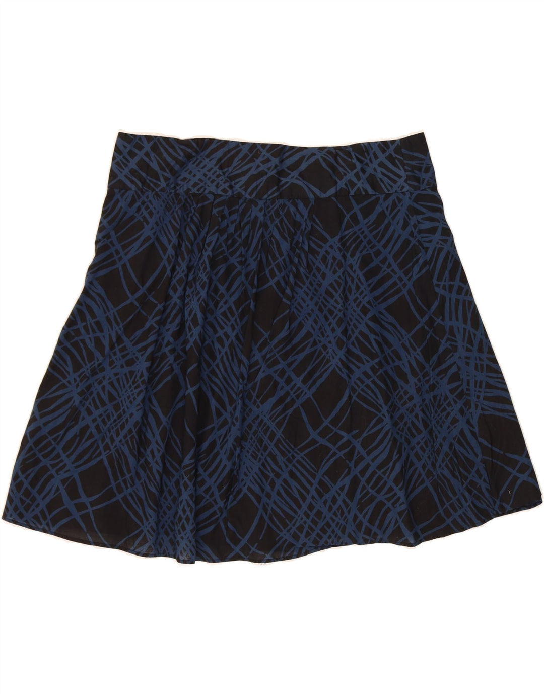 MOSSIMO Womens Abstract Pattern A-Line Skirt US 12 Large W34  Black Cotton Vintage Mossimo and Second-Hand Mossimo from Messina Hembry 