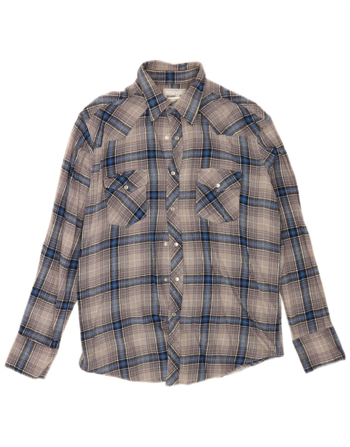 Wrangler muška flanelska košulja veliki sivi karirani pamuk