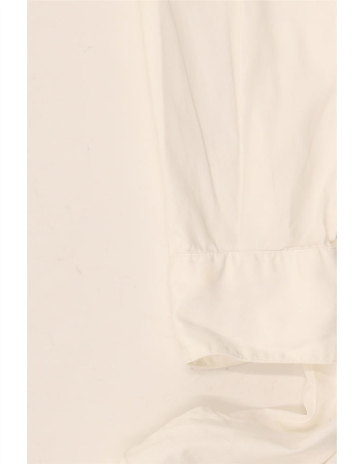 VINTAGE Womens Shirt EU 38 Medium White Floral Cotton