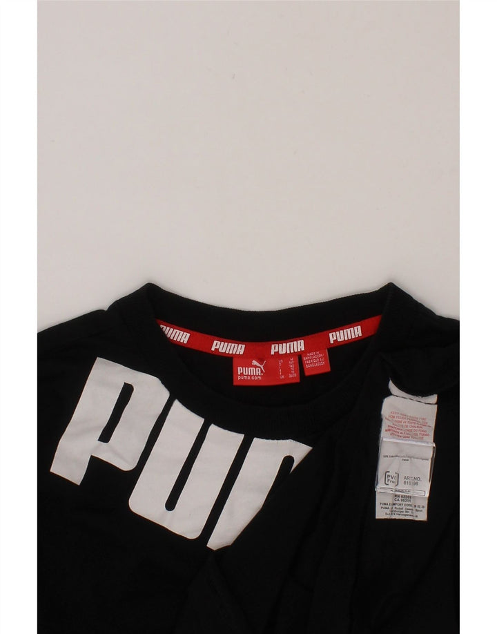 PUMA Boys Graphic Top Long Sleeve 9-10 Years Black Cotton Vintage Puma and Second-Hand Puma from Messina Hembry 