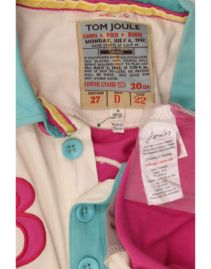 TOM JOULE Ženska Dubai Graphic Rugby Polo majica UK 16 Velika višebojna