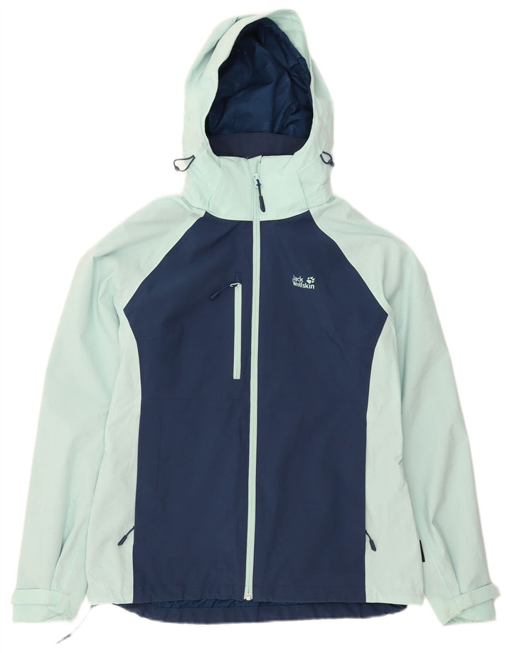 Jack Wolfskin ženska kišna jakna s kapuljačom UK 10/12 Srednje plava boja