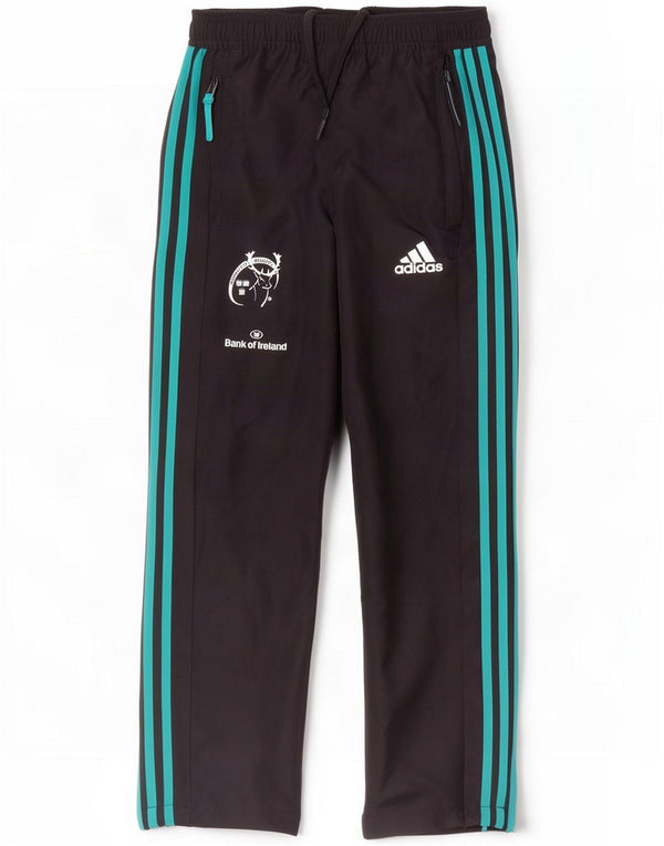 Adidas Boys Climalite Tracksuit Trousers 9-10 Years Black Colourblock