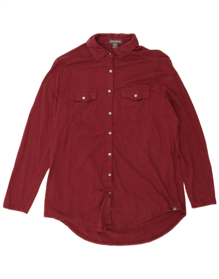 EDDIE BAUER Ženska košulja UK 16 Veliki kestenjasti pamuk