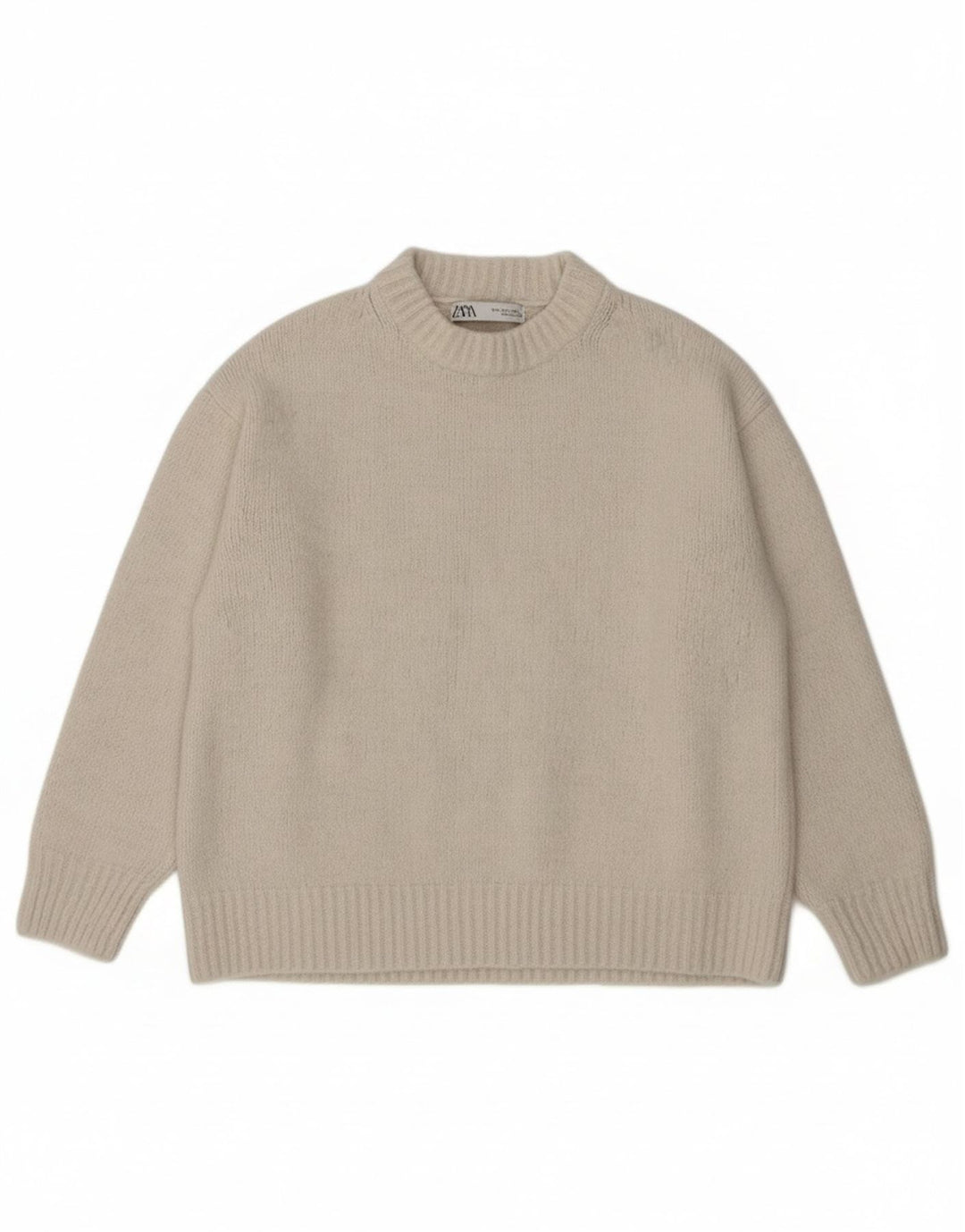 Zara ženski džemper s okruglim izrezom 3/4 rukava UK 10 Mali bijeli