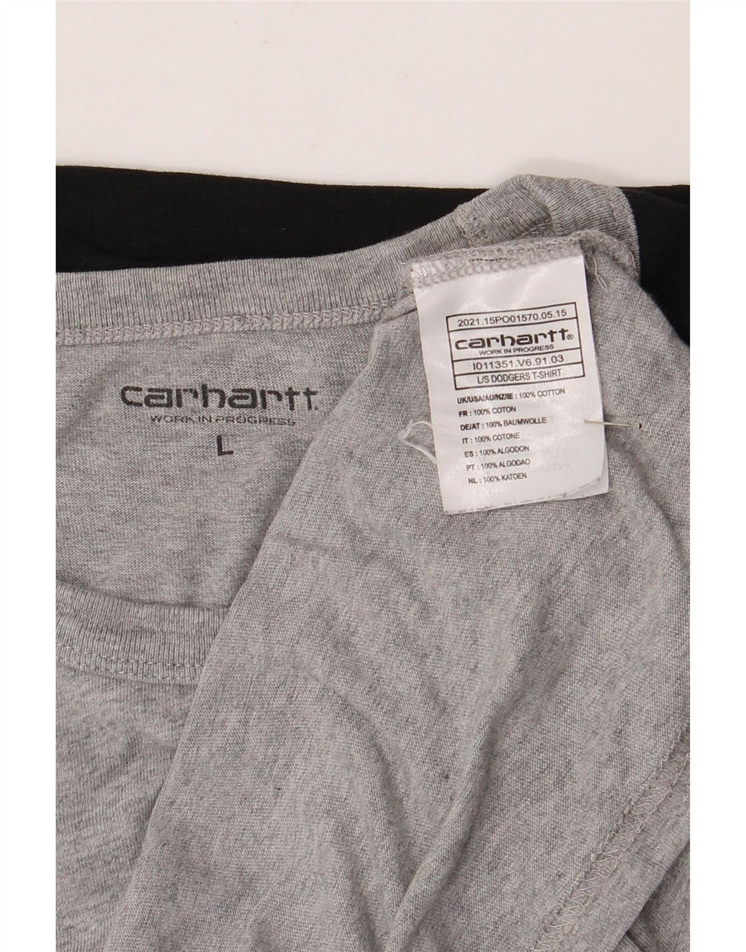 Carhartt muška majica dugih rukava, veliki sivi pamuk u blokovima boja