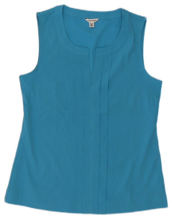 Calvin Klein ženski gornji dio bluze bez rukava UK 6 XS plavi poliester