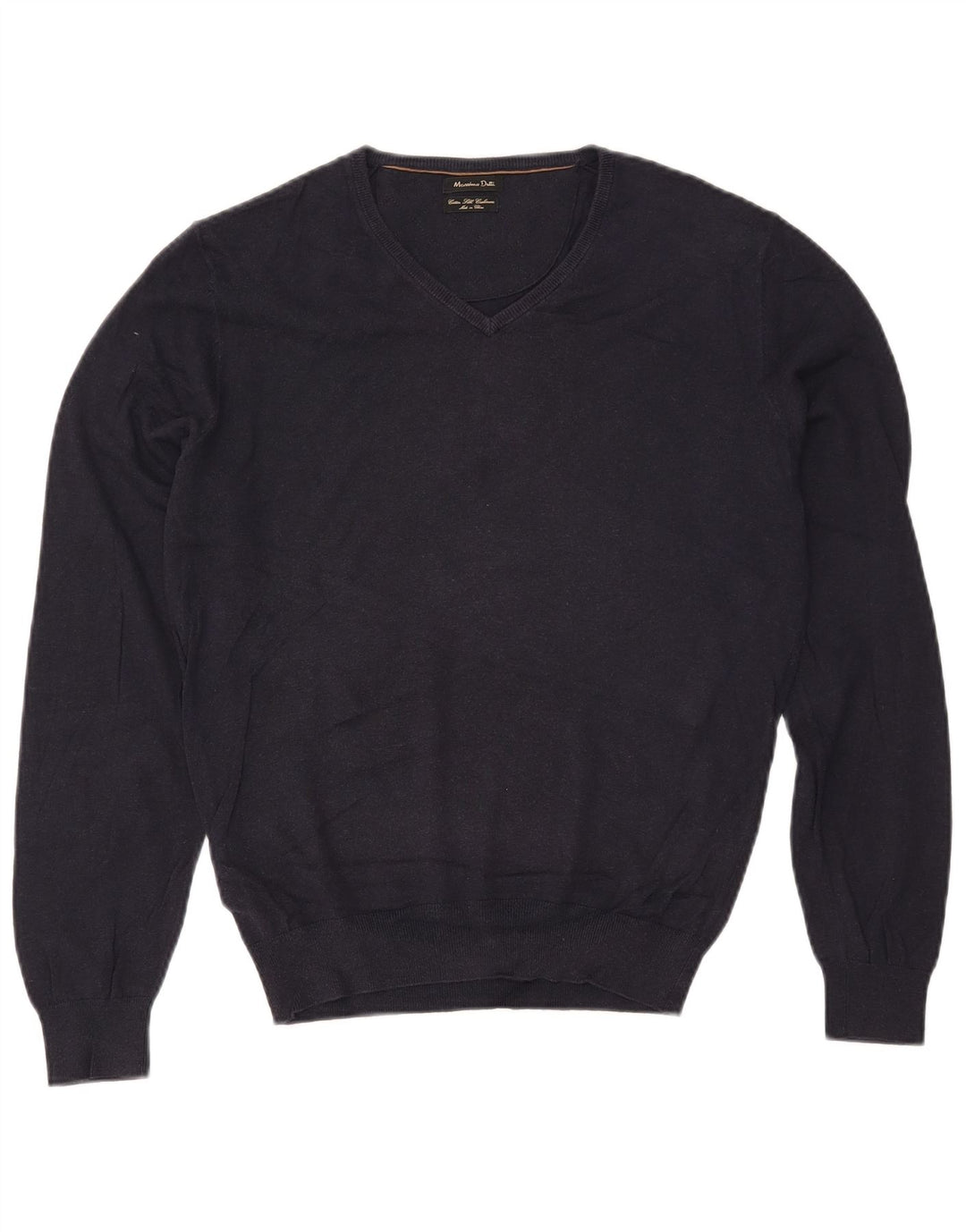 MASSIMO DUTTI Ženski veliki džemper s V-izrezom UK 10 Mali tamnoplavi