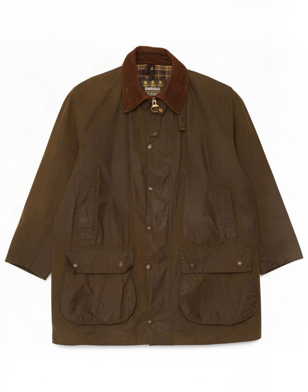 Barbour muška jakna od voštanog pamuka s rubovima, UK 44 Large kaki