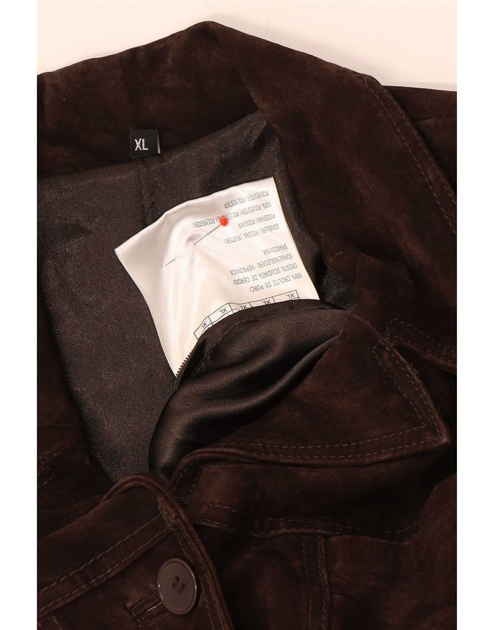 Vintage ženska jakna od brušene kože UK 18 XL smeđa koža