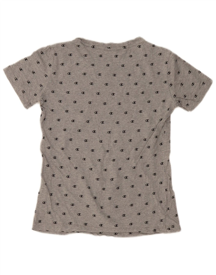 CHAMPION Ženska majica kratkih rukava s grafičkim motivima UK 12 Srednje sivi pamuk