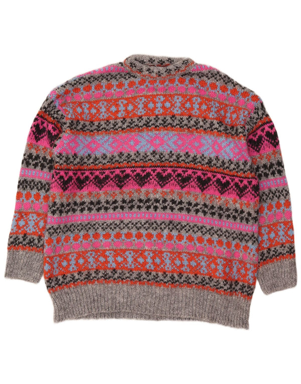 Zara ženski džemper s okruglim izrezom UK 16 Veliki višebojni Fair Isle