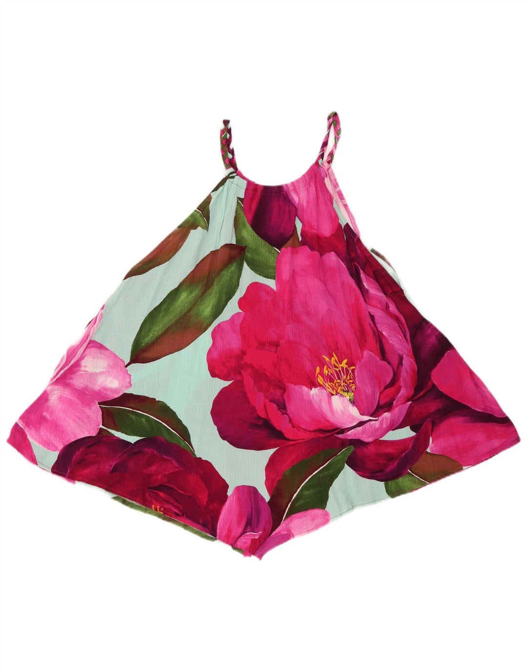 DESIGUAL Ženska asimetrična majica s halterima UK 14 srednje raznobojna cvjetna