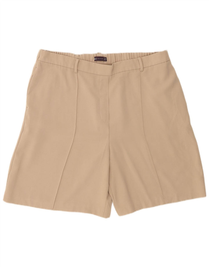 Marks & Spencer ženske chino kratke hlače UK 20 2XL W42 bež poliester
