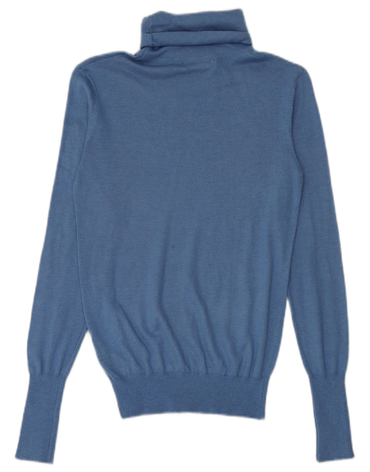 Zara ženski pulover s rol izrezom UK 10 Small Blue Modal