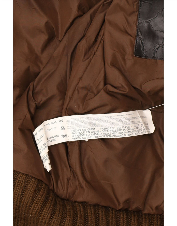 Zara muška pletena bomber jakna UK 40 Large Brown Colourblock Wool