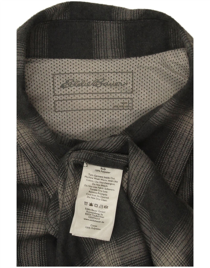 Eddie Bauer muška flanelska košulja, velika tamnoplava karirana poliester