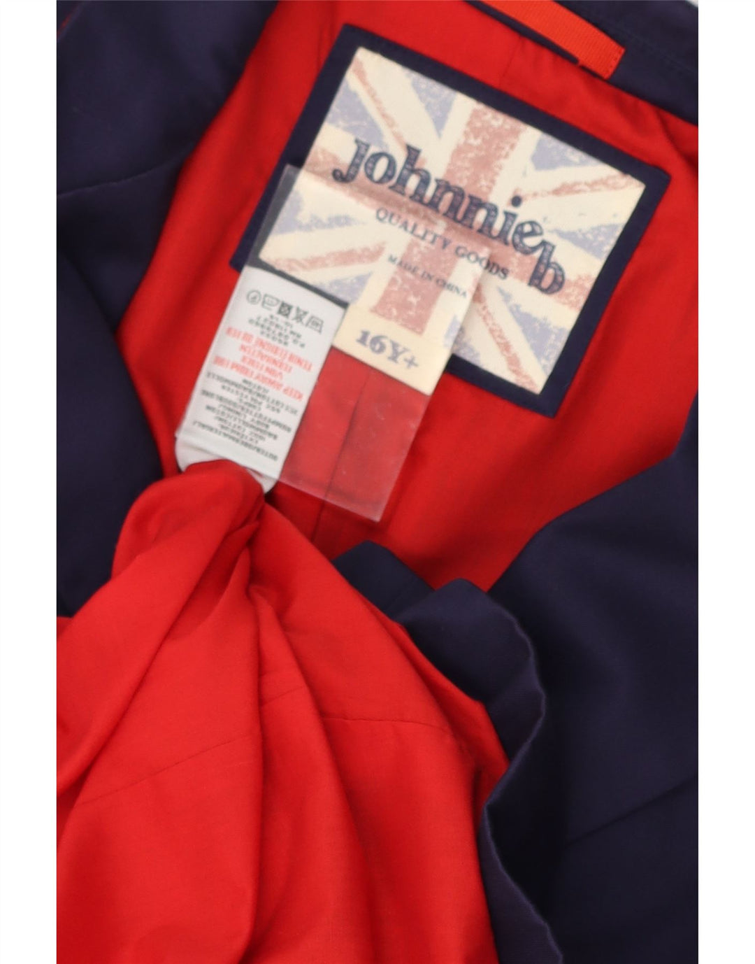 JOHNNIE B Boys 2 Button Blazer Jacket 15-16 Years Navy Blue Polyester Vintage Johnnie B and Second-Hand Johnnie B from Messina Hembry 