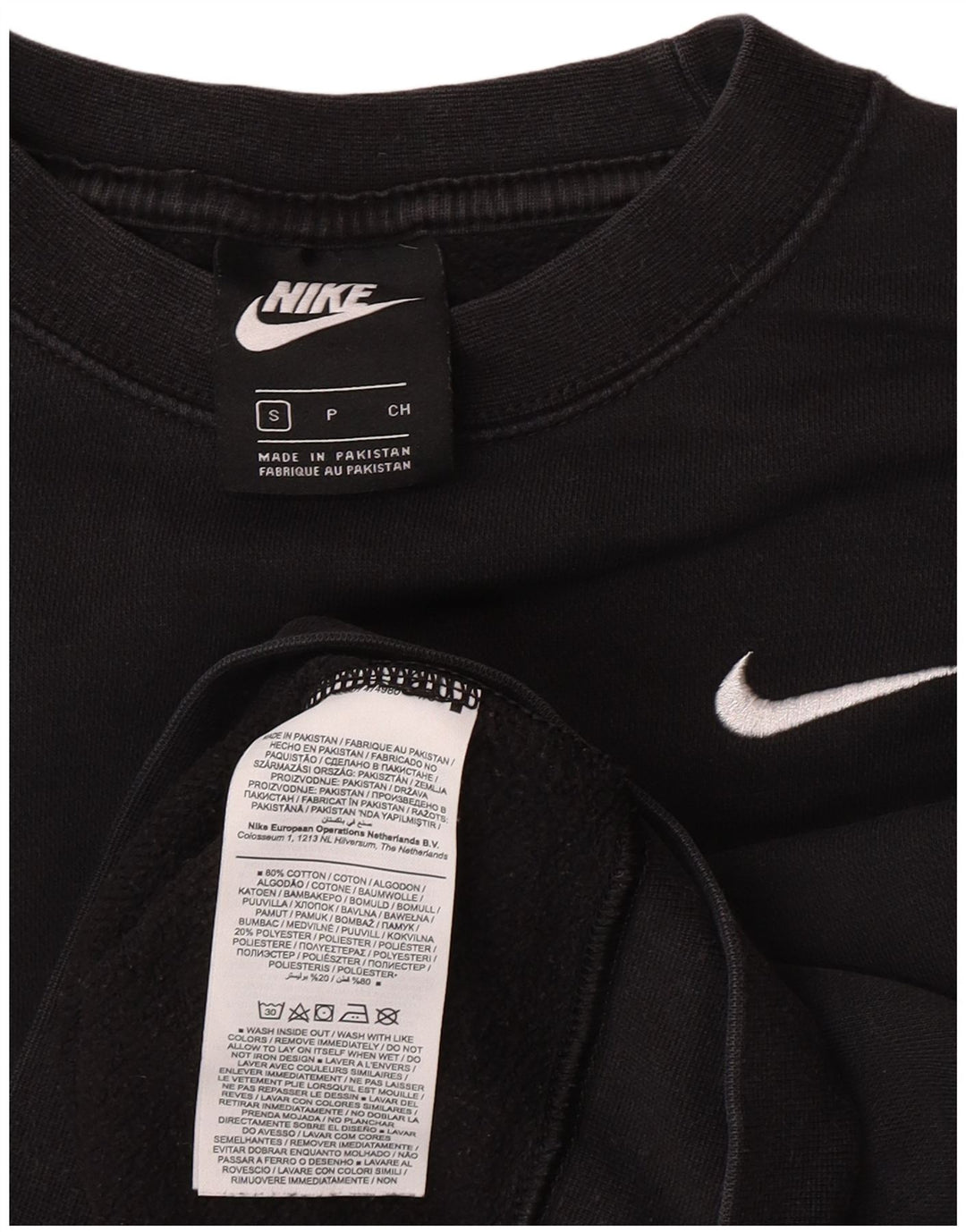 Nike ženski kratki kratki džemper UK 10 mali crni pamuk