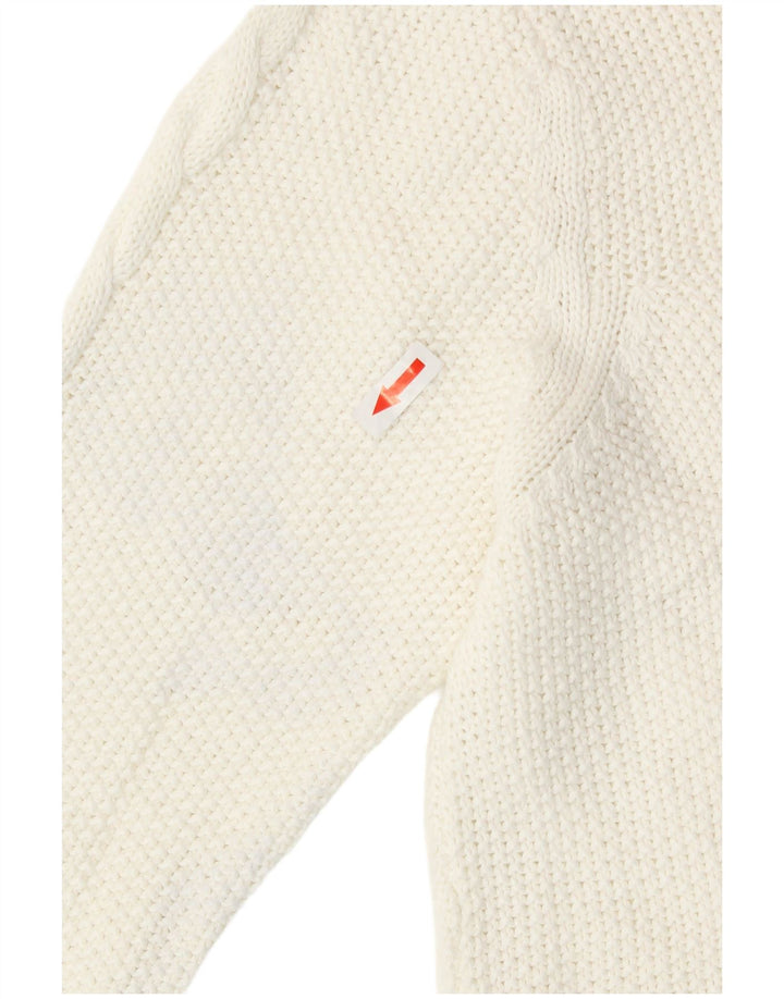 Oasis ženski džemper s morskim izrezom UK 14 Srednje bijeli pamuk