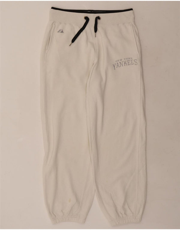 Majestic Mens New York Yankees Tracksuit Trousers Joggers Medium White