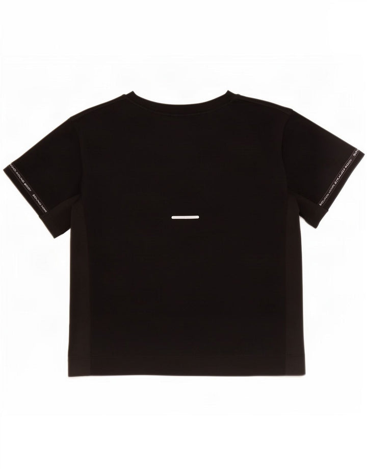 Asics Womens Crop T-Shirt Top UK 10 Small Black Polyester