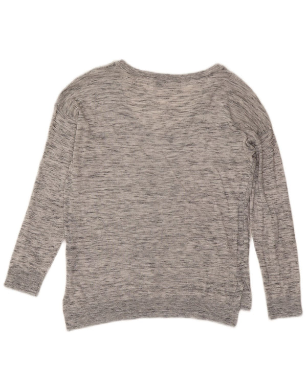 Marks & Spencer ženski džemper s V-izrezom UK 8 Small Grey Flected